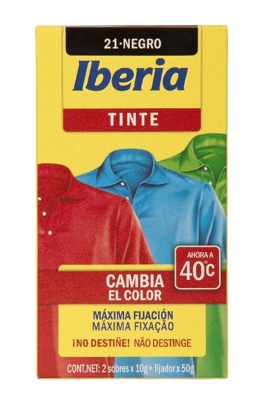 IBERIA TINTE 40ºC NEGRO 2 SOBRES (2X10GR+FIJADOR 50GR) - Raxa Distribuciones
